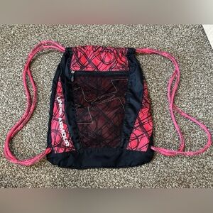 Under Armour Black and Red Drawstring Backpack